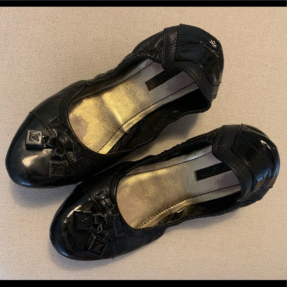 Louis Vuitton Leather Cap-Toe Dice Ballet Flats
